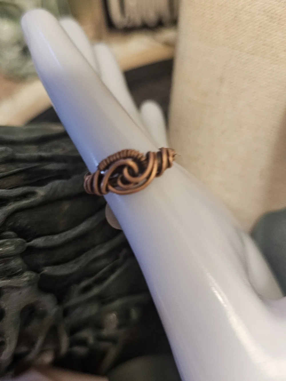 Handcrafted Copper Wire Knot Ring - Women's Copper Ring Sz 7-1/4
